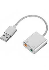 2 in1 Usb Den Mikrofon Ve Kulaklık 3.5 mm Jack Aux Çevirici 7.1 Kanal Dönüştürücü Aparat - 1