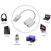 2 in1 Usb Den Mikrofon Ve Kulaklık 3.5 mm Jack Aux Çevirici 7.1 Kanal Dönüştürücü Aparat - 4
