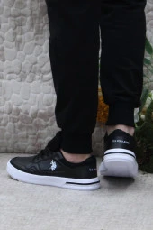 U.S. Polo Assn. Sampo 4FX Siyah Beyaz Orijinal Ürün Sneaker Spor Ayakkabı thumbnail 4
