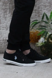 U.S. Polo Assn. Teo Tex Siyah Orijinal Ürün Sneaker Keten Erkek Ayakkabı thumbnail 1