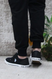 U.S. Polo Assn. Teo Tex Siyah Orijinal Ürün Sneaker Keten Erkek Ayakkabı thumbnail 4