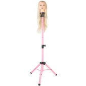 Kuaför Eğitim Mankeni İçin Metal Tripod - Pembe + Taşıma Çantası - 4