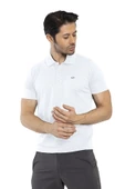 Crozwise Polo Yaka Büyük Beden Beyaz T-shirt - 7133-08 - 2