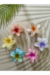 Rengarenk Lotus Çiçeği Mandal Toka 6'lı - 1