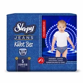 Sleepy Süper ikili Fırsat Paketi(Jeans Külot Bez 5 Numara 24 Adet + Mayo Külot Bez 5 Numara 17 Adet) - 2
