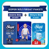 Sleepy Süper ikili Fırsat Paketi(Jeans Külot Bez 6 Numara 20 Adet + Mayo Külot Bez 6 Numara 14 Adet) - 1