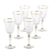 LUX DİK ÇAPRAZ AYAKLI SU BARDAK AĞIZ YALDIZ ALTIN - 1