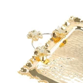 Ddikdörtgen Dövmeli Tepsi Altın - 3