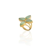 Kadir Jewellery 22 Ayar Altın Kaplama Zirkon Taşlı Kadın Otantik Yüzük - 4