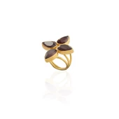 Kadir Jewellery 22 Ayar Altın Kaplama Zirkon Taşlı Kadın Otantik Yüzük - 8