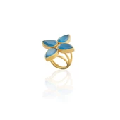 Kadir Jewellery 22 Ayar Altın Kaplama Zirkon Taşlı Kadın Otantik Yüzük - 10