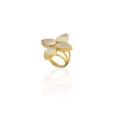 Kadir Jewellery 22 Ayar Altın Kaplama Zirkon Taşlı Kadın Otantik Yüzük - 12