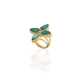 Kadir Jewellery 22 Ayar Altın Kaplama Zirkon Taşlı Kadın Otantik Yüzük - 2