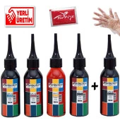 Hp , Epson, Canon, Brother Tanklı Yazıcı Üniversal Mürekkep Dolum Seti 5x100 gr. - 1