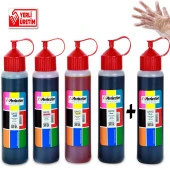 Hp , Canon 2 Kartuşlu Yazıcı Üniversal Mürekkep Dolum Seti 5x500 ml. 35.000 sf. - 1
