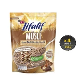 Eti Lifalif İnce Öğütülmüş Yulaflı Fındıklı, Kakao Çekirdekli, Kakaolu Müsli 250 g x 4 Adet - 1