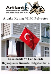 Bayrak 20x30 cm Türk Bayrağı Kumaş 1 Adet Alpaka Kumaş Bez Bayrak Kaliteli Türk Bayrağı Kırmızı Beyaz Bayrak - 5