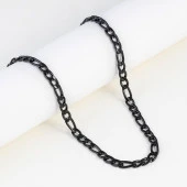 Gümüş Pazarım Siyah Gurmet Erkek Çelik Kolye - 1