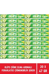 Olips Çiğne Elma Aromalı Ferahlatıcı Çiğnenebilir Şeker 47 gr - 20 Adet - 1