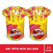 Kent Topitop Meyve Sulu Şekerleme 120'li Kavanoz - 2 Adet - 1