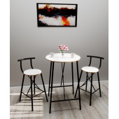 Eportatif Bar Masası Mutfak Oval 2 Kişilik Yemek Masası Beyaz 1244 thumbnail 1