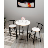 Eportatif Bar Masası Mutfak Oval 2 Kişilik Yemek Masası Beyaz 1244 thumbnail 2