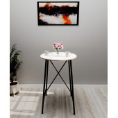 Eportatif Bar Masası Mutfak Oval 2 Kişilik Yemek Masası Beyaz 1244 thumbnail 3