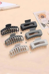 Kadın Renkli Karşık Mandal Toka Seti (RENKLİ KISKAÇLI SAÇ TOKASI 8,5 CM) - 1