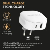 Duracell 30W 4X Hızlı Şarj Başlığı ( USB-A,USB-C ) - Beyaz - 3