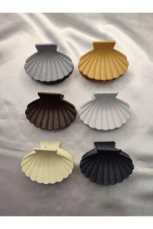 Deniz Kabuğu Istiridye Desenli Kadın Mandal Toka 6'li Set - 1