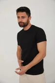 Cazador B.Yaka  K.Kol  Erkek T-şhirt 4140 Siyah thumbnail 2