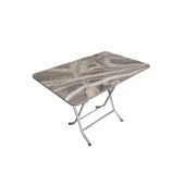 Mermer Desenli Krem Katlanır Balkon Masası - 50x80 cm - 1