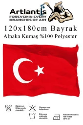 Bayrak 120x180 cm Türk Bayrağı Kumaş 1 Adet Alpaka Kumaş Bez Bayrak Kaliteli Türk Bayrağı Kırmızı Beyaz Bayrak - 1