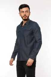 Cazador Erkek Kot Gömlek CAZ 2705 Lacivert - 2