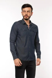 Cazador Erkek Kot Gömlek CAZ 2705 Lacivert - 3