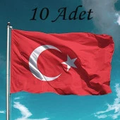 Türk Bayrağı 10 Adet Raşel Türk Bayrağı 70x105 - 1