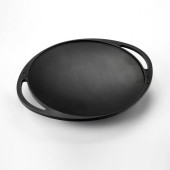 Lava Döküm Yuvarlak Saç Kavurma Tavası Döküm Demir Yekpare Çift Kulplu Çap 28cm. - 1