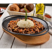 Lava Döküm Yuvarlak Saç Kavurma Tavası Döküm Demir Yekpare Çift Kulplu Çap 28cm. - 2