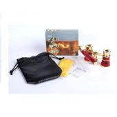 Nefis Işlemeli Tiyatro / Opera Dürbünü 3X25 Prinç Metal Kaplamalı Retro Kahverengi thumbnail 2