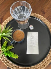 Gümüş Yaldızlı Beyaz Anne Kız Kahvesi Peçete 6x12 cm - 1