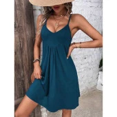 Lucky Life Kadın Askılı Turlu Viskon Kumaş Elbise - 1