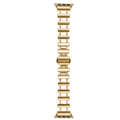 Gpack Apple Watch SE 2 2022 44mm Kordon Metal Yandan Çıtçıtlı Boşluklu Tasarım KRD96 - 5