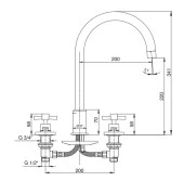 ECA Quadrille Ankastre Lavabo Bataryası Tezgah Üstü Altın Renkli 102805152 thumbnail 2