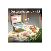 logitech Pebble 2 Combo Çoklu Sessiz Kablosuz Türkçe Q Klavye Mouse Seti - Pembe 920-012247 - 6