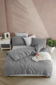 Tabu Home İpliği Boyalı Antrasit Tek Kişilik Nevresim Seti - 1