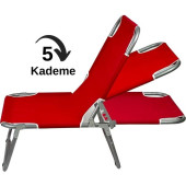 Eportatif Katlanır Portatif Sandalye Şezlong - Kamp Sandalyesi Kırmızı  1285 - 2