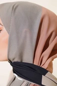 Kalın Çizgili Medine Şal Pudra - 4