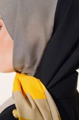 Kalın Çizgili Medine Şal Hardal - 4