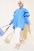 Omuzları Kat Kat Tunik Mavi thumbnail 2