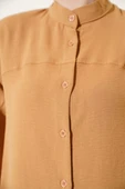 Manşet Büzgülü Tunik Camel thumbnail 4
